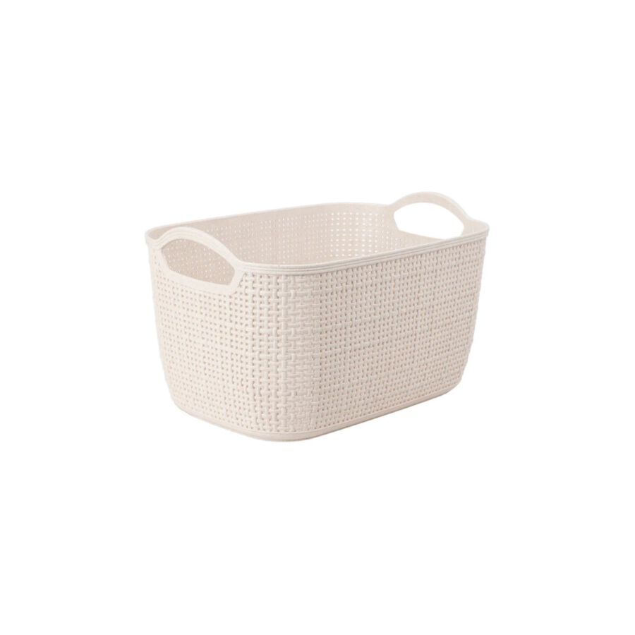 Cesta de polipropileno beige Badet 24x16x14cm