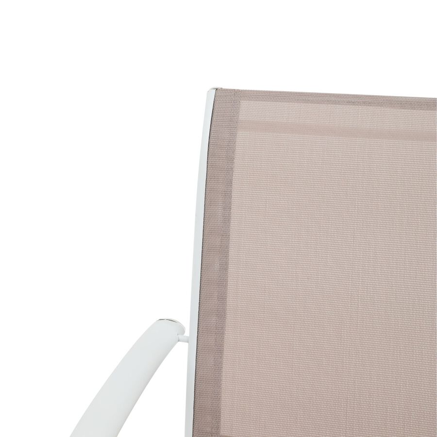 Silla de jardín de aluminio y textilene blanca Tabarca 56x62x88cm