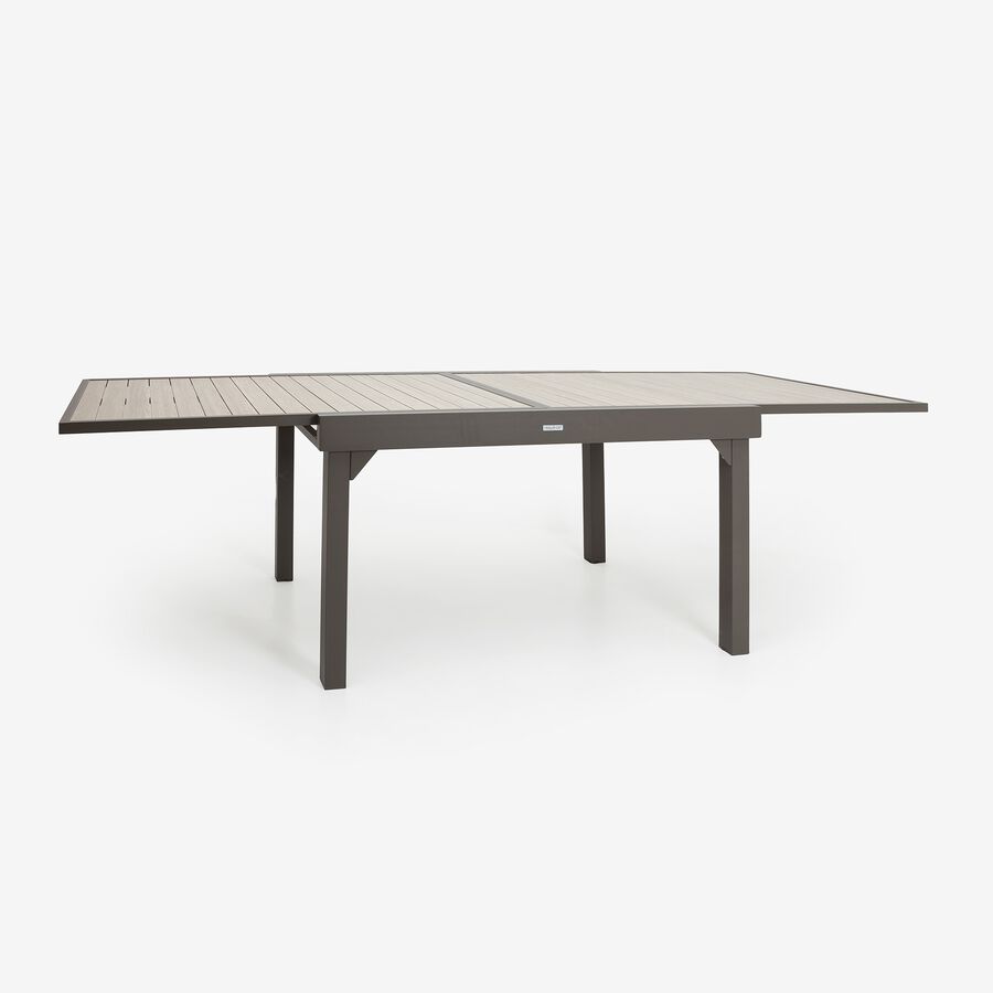 Mesa extensible gris de aluminio Palma 140/270x90cm
