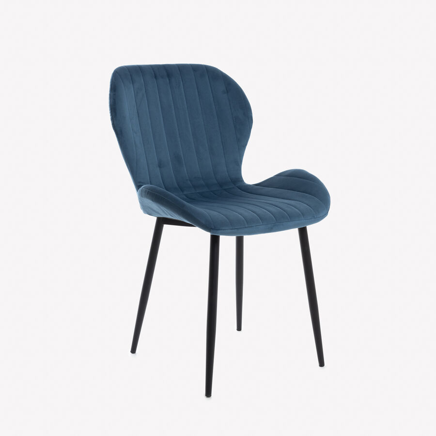Silla de comedor de terciopelo azul oscuro Lydia 54x50x86cm Clau&Chloe