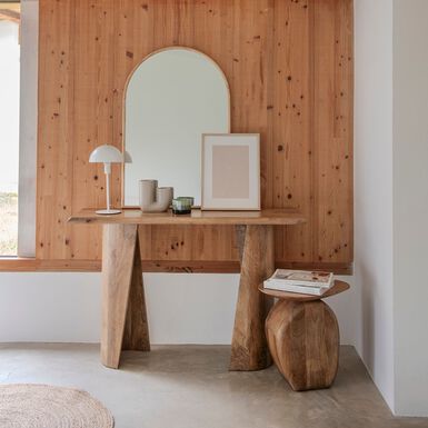 Consola de madera de mango clara Viena 120x36x76cm Clau&Chloe