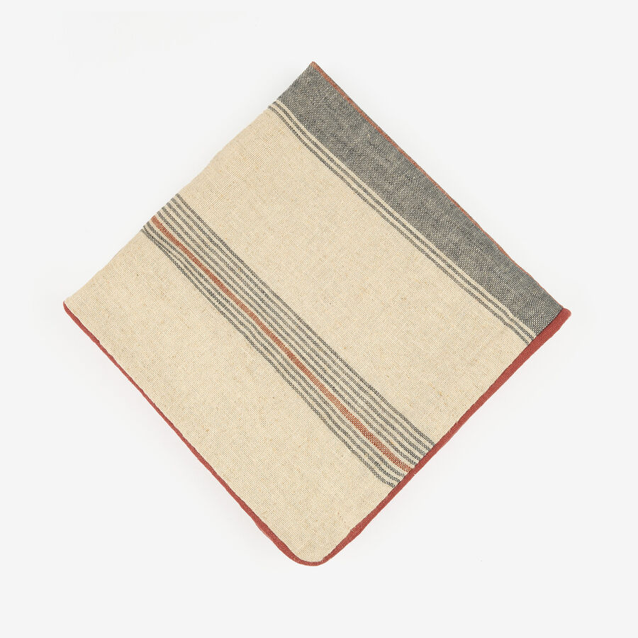 Funda de cojín de lino rayas Yuma 45x45cm