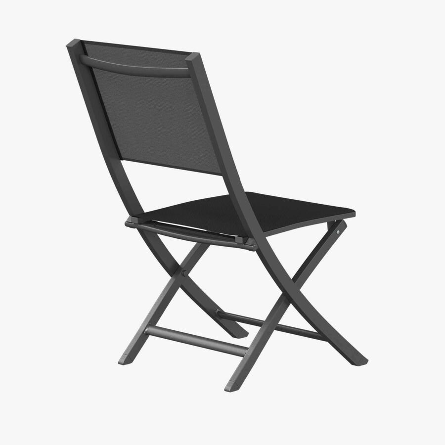 Set de 4 sillas de jard&iacute;n plegables de aluminio grafito Essor 45x57x90cm