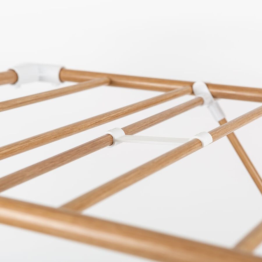 Tendedero plegable de acero inoxidable efecto madera 139x51x92cm