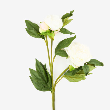 Flor artificial peonia blanca 72cm