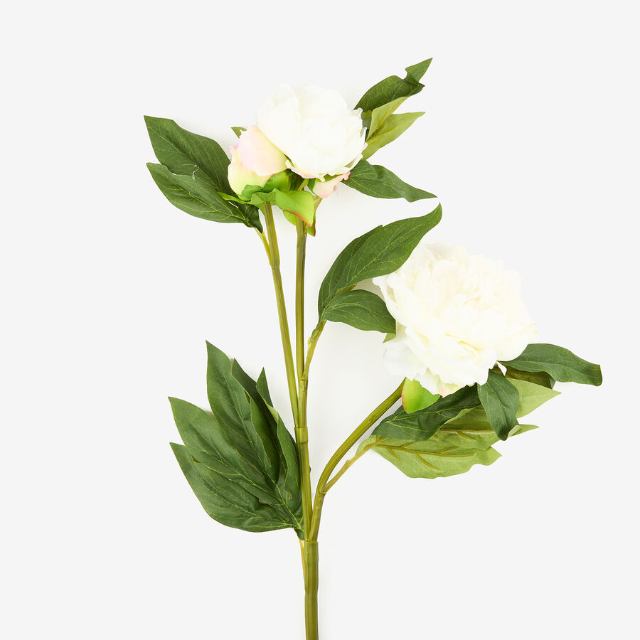 Flor artificial peonia blanca 72cm