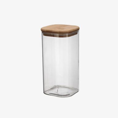 Tarro de cristal con tapa de bamb&uacute; Brila 1,4L