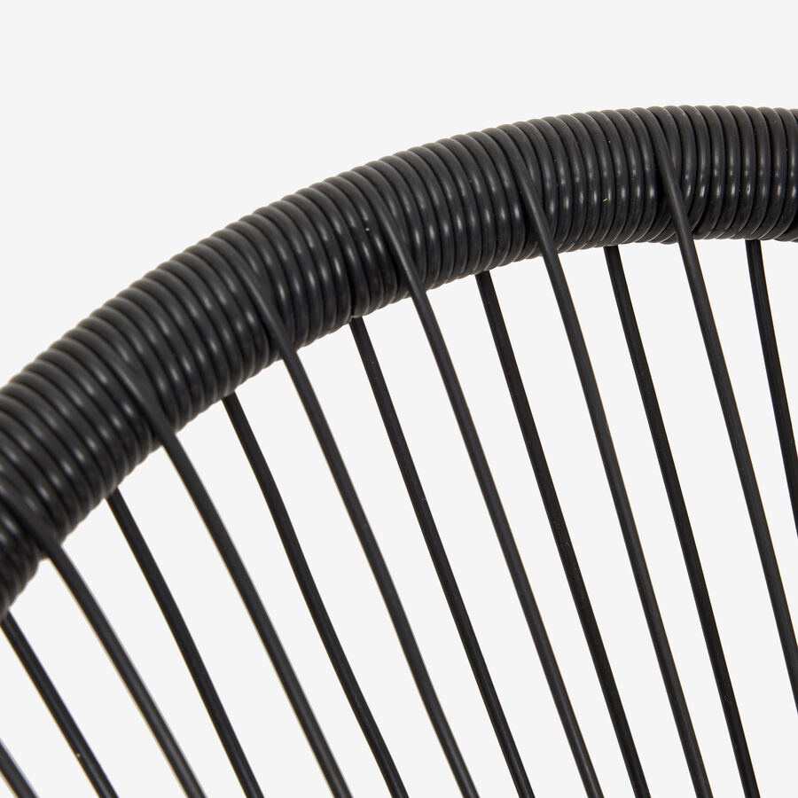 Silla de jardín de ratán sintético y acero negro Acapulco 72x90x83cm