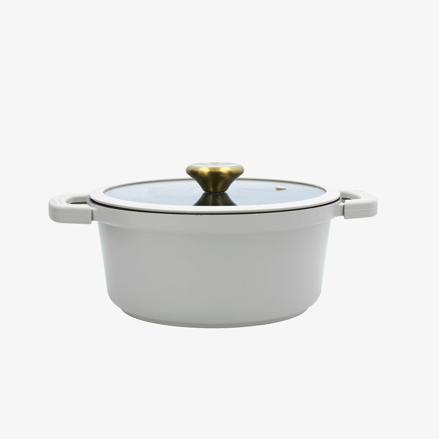 Cacerola gris claro de aluminio fundido con tapa Bruma 24cm