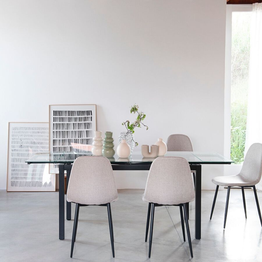 Mesa de comedor extensible de cristal Praga 200/140x80x76cm