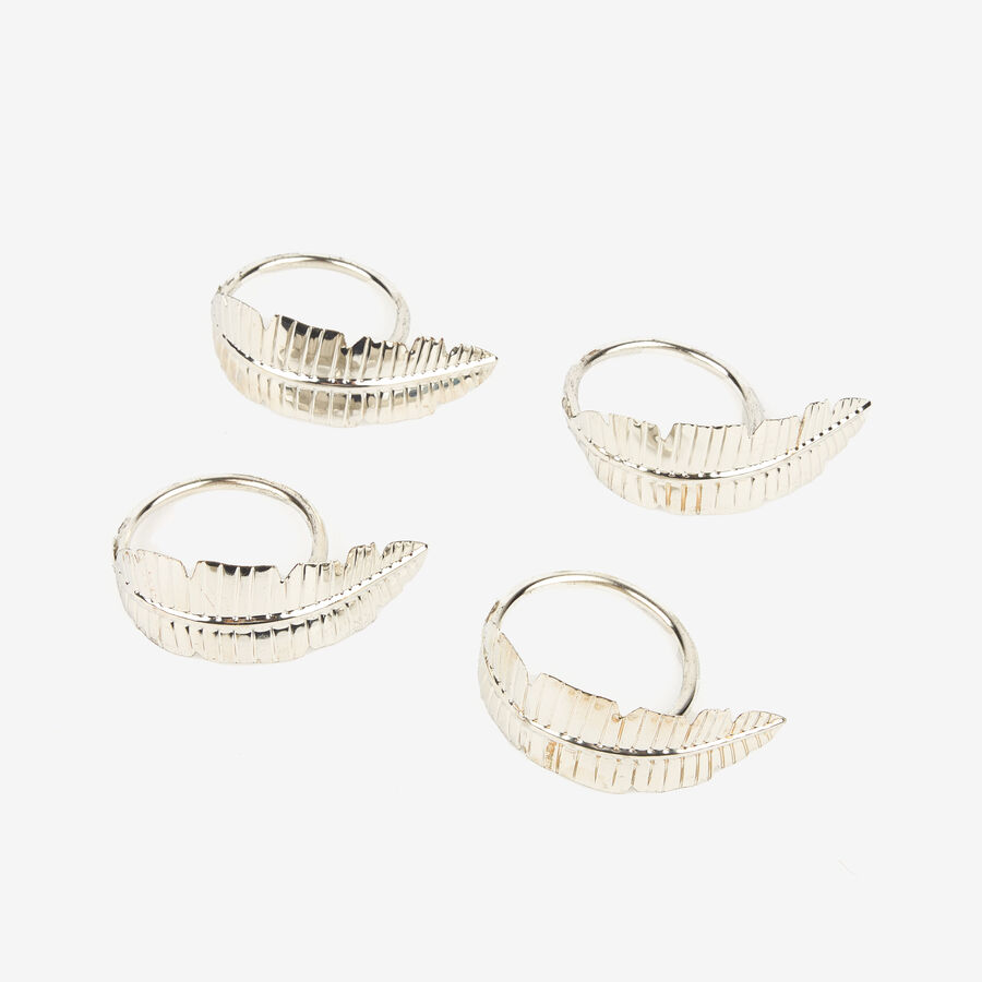 Set de 4 servilleteros de metal plateados