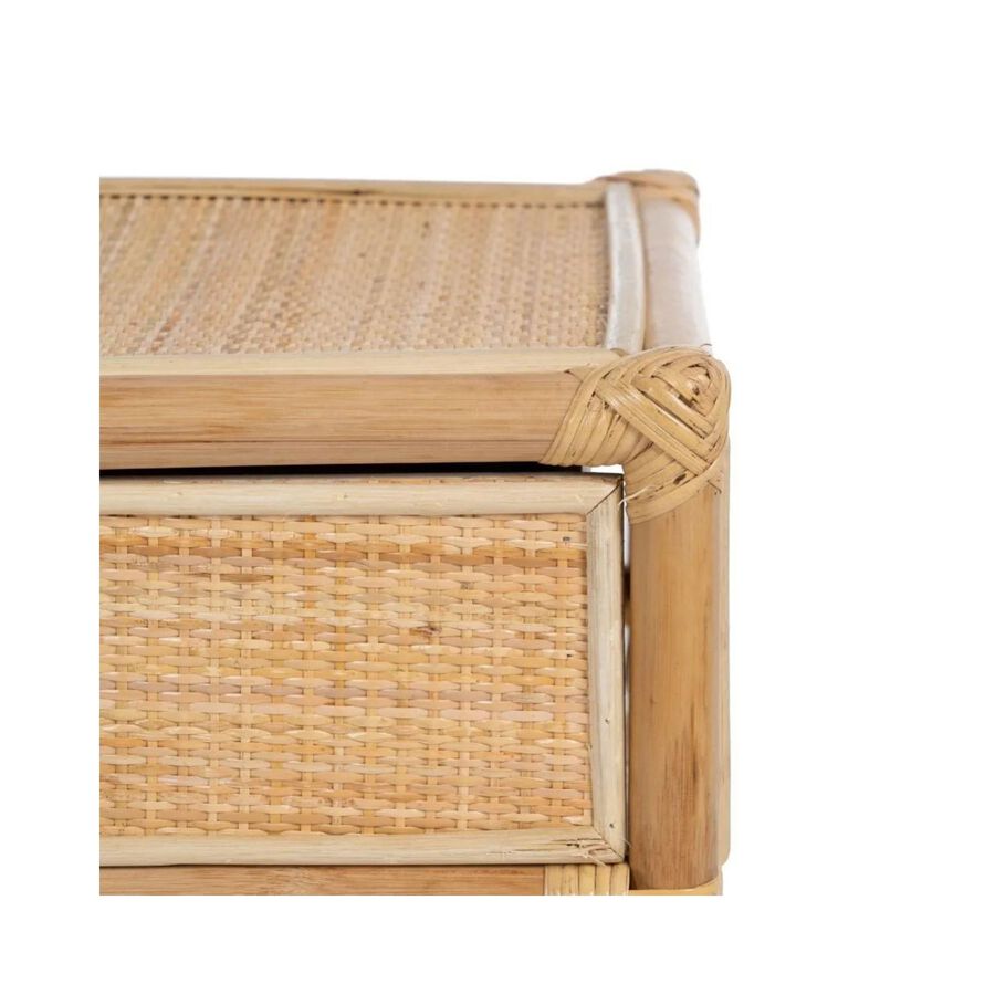 Mesa de noche de ratán 45x35x50cm