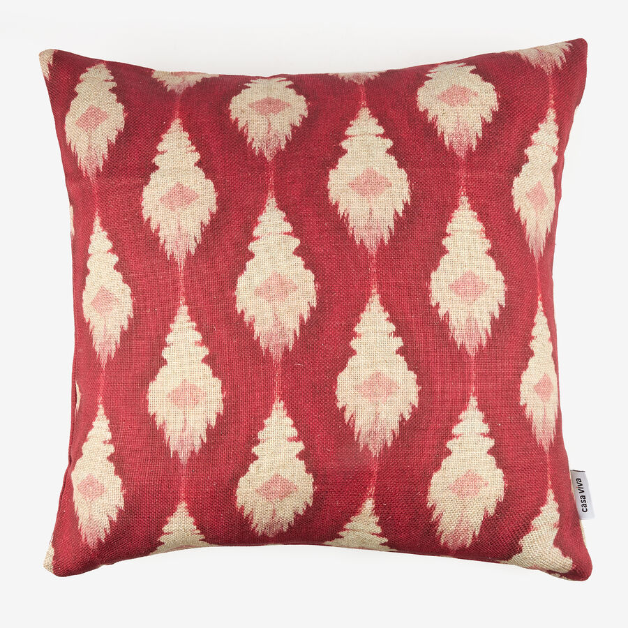 Funda de coj&iacute;n algod&oacute;n fucsia Ikat 45x45cm