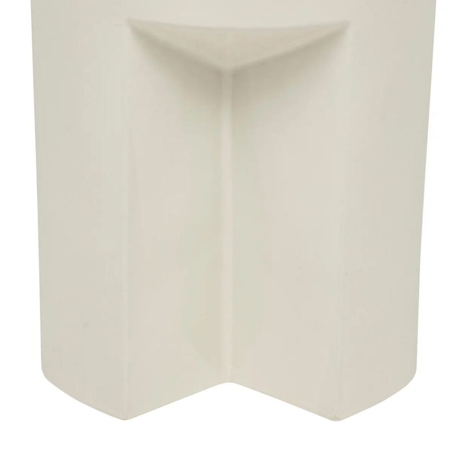 Mesa auxiliar de cer&aacute;mica marfil Mila &Oslash;34x41cm