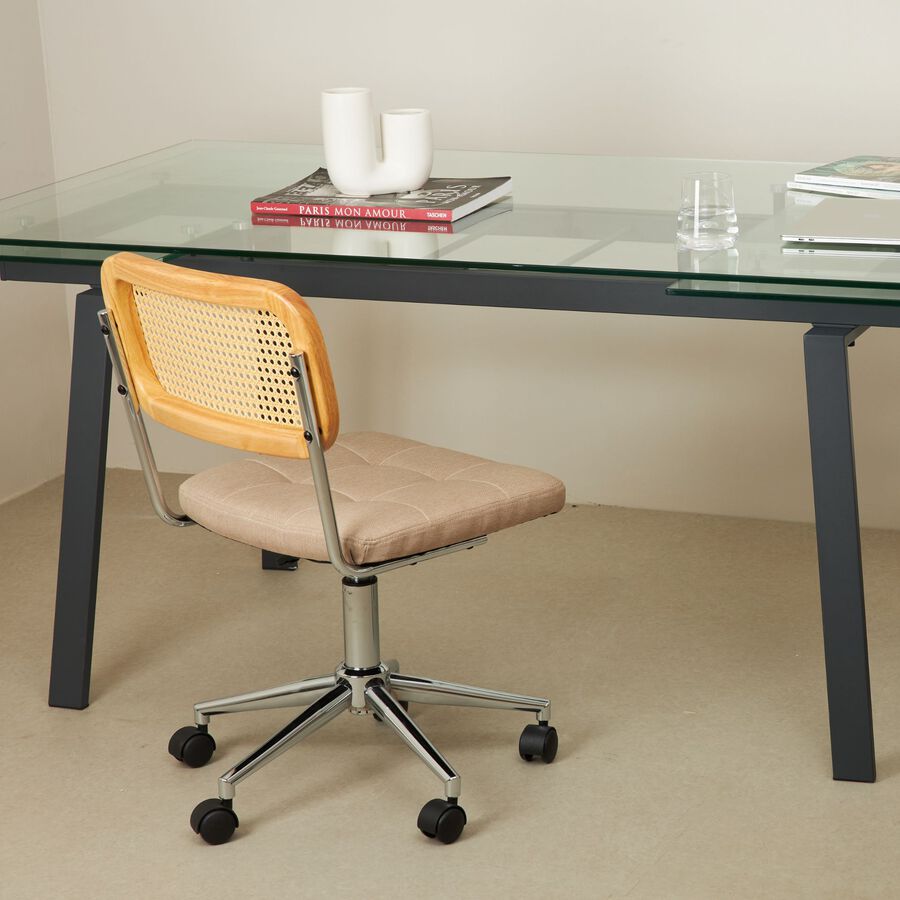 Mesa de comedor de cristal extensible Dallas 160/240x90x75cm