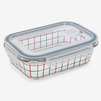 Recipiente herm&eacute;tico rectangular de vidrio Trama 104cl