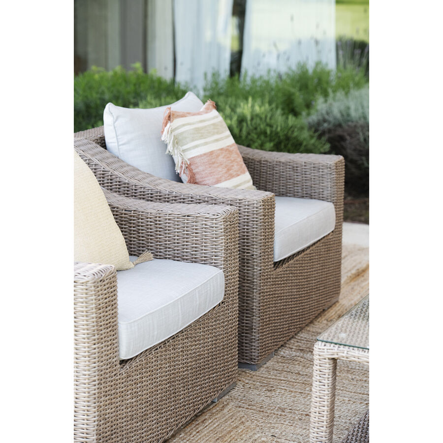 Set de jard&iacute;n de 4 piezas de rat&aacute;n sint&eacute;tico beige Zanz&iacute;bar