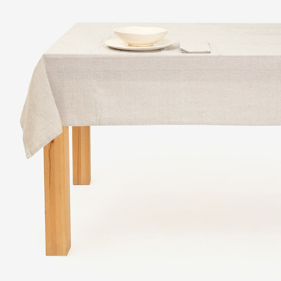 Mantel de algod&oacute;n beige liso 150x200cm