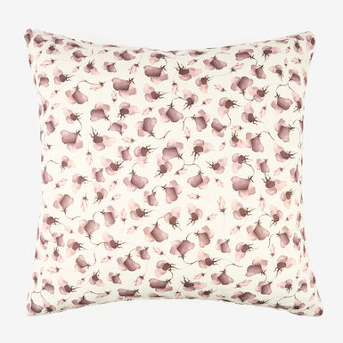 Funda de cojín de algodón rosa Amapola 45x45cm