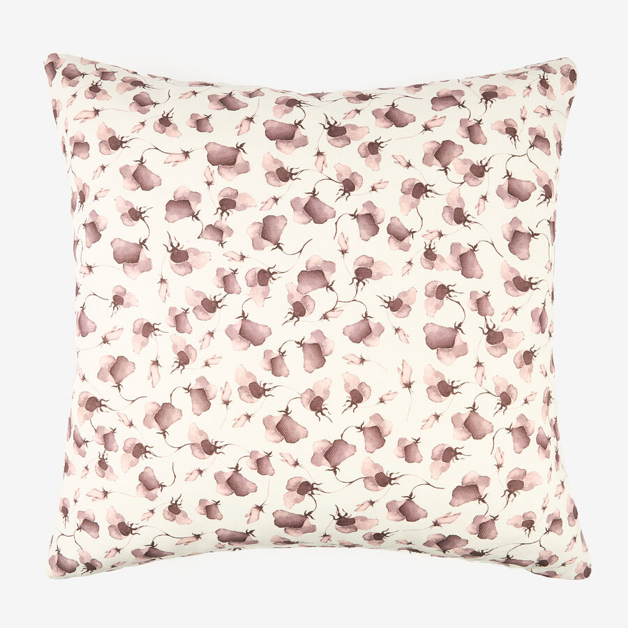 Funda de cojín de algodón rosa Amapola 45x45cm