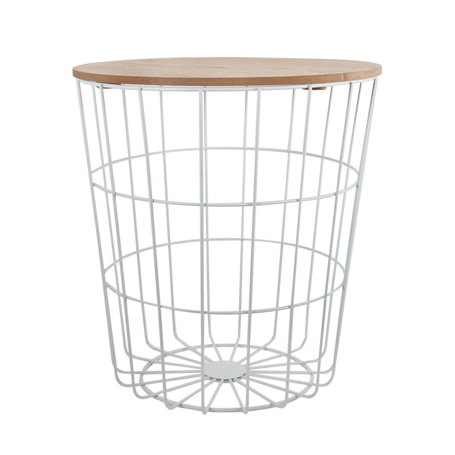 Mesa Auxiliar de madera con estructura metal