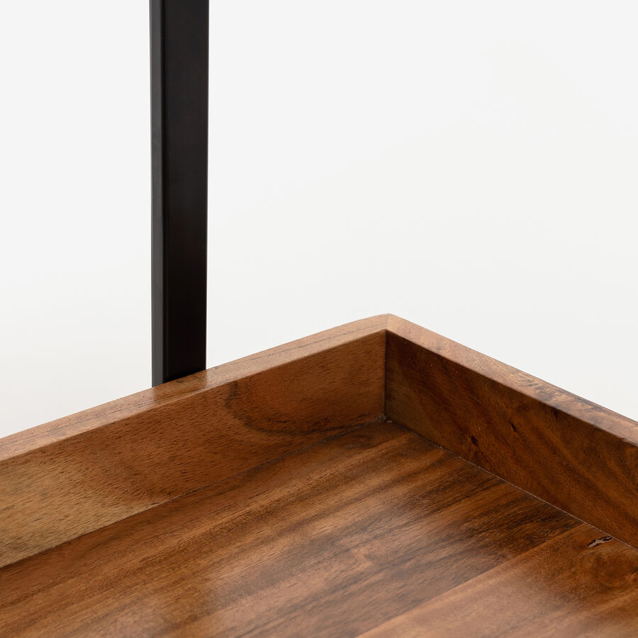 Camarera de madera de acacia y metal negro Jal 68x33x71cm