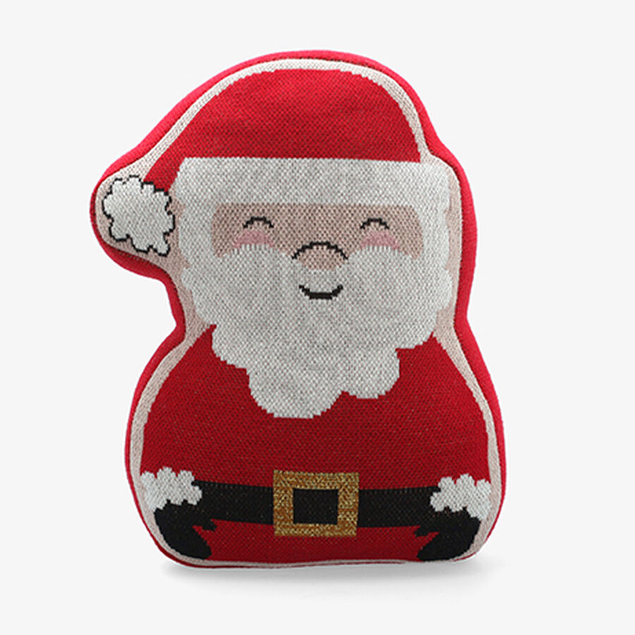 Coj&iacute;n de punto con forma de Pap&aacute; Noel rojo 40x32cm