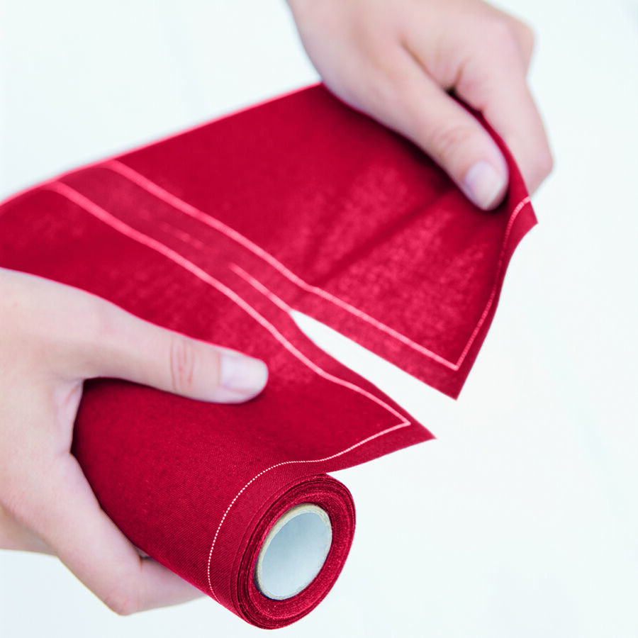 Set 12 Servilletas Rollo Carmin 32x32cm