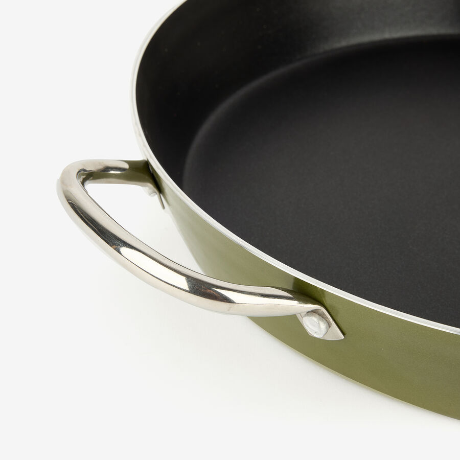 Paellera de aluminio antiadherente verde apta para inducción Ø32cm