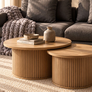 Mesa de centro de madera Ivara &Oslash;70cm