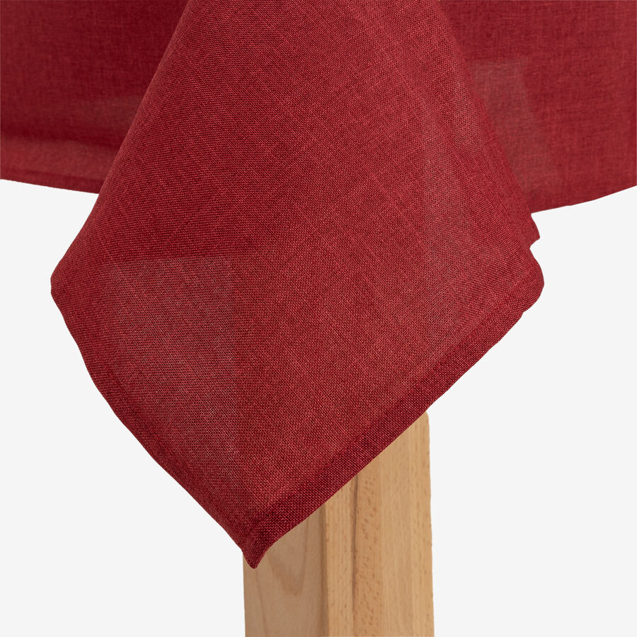 Mantel rojo con bordado Pueblo Navidad 150x250cm