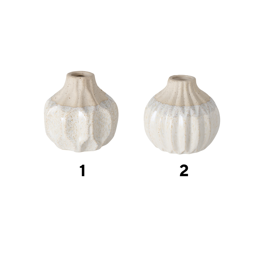 Jarrón de cerámica beige Jigar Ø10x9cm en varios modelos