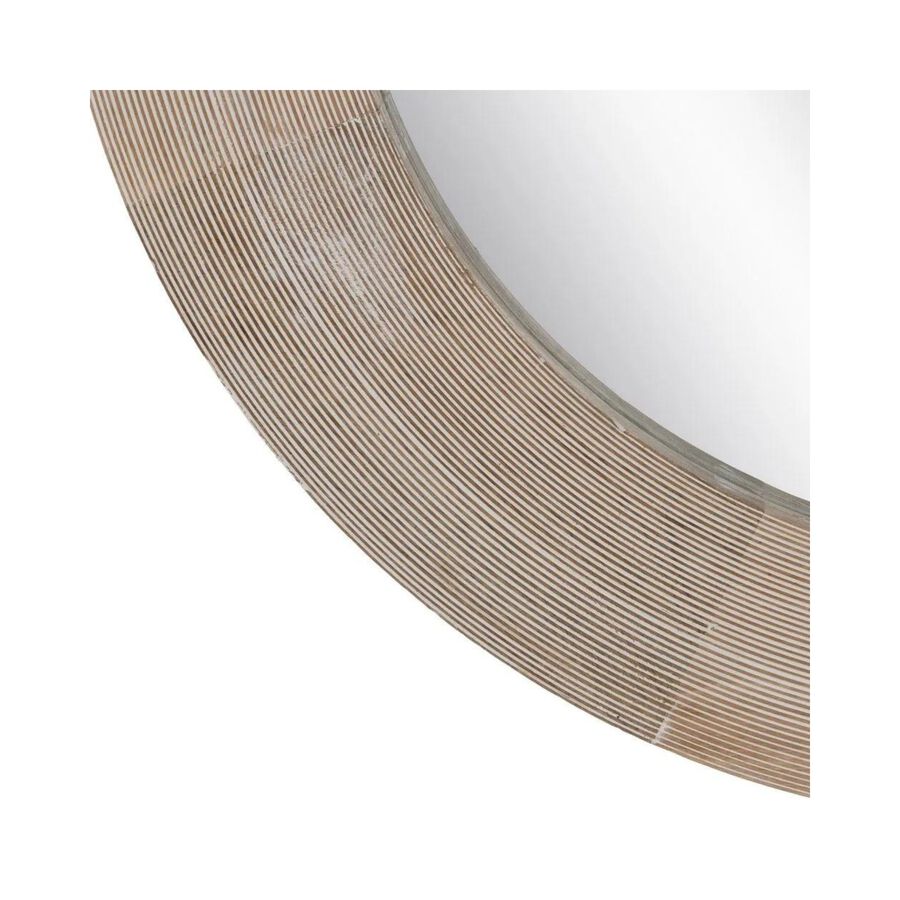 Espejo de pared redondo de madera de mango Ø91,5x3,8cm
