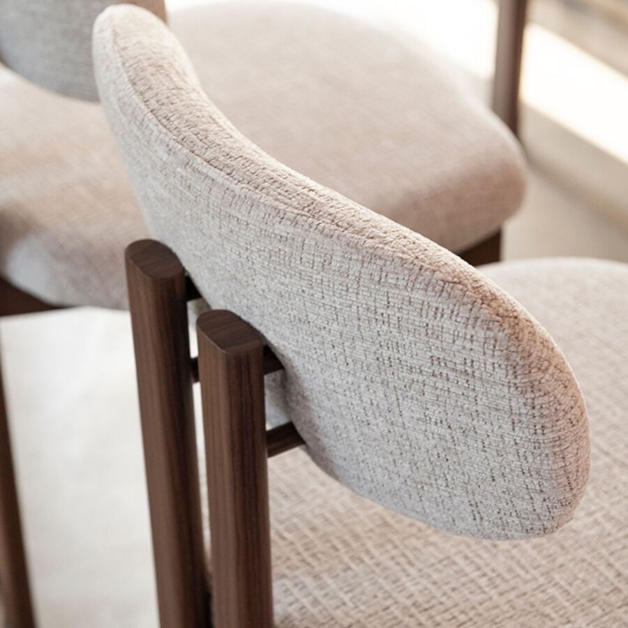 Silla de comedor efecto madera beige Gisel 53x51x81cm Clau&Chloe