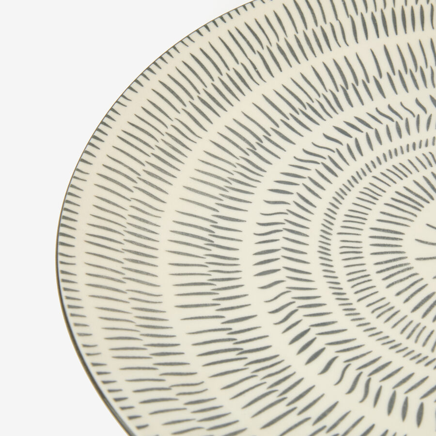 Vajilla de porcelana de 18 piezas estampado gris Saik