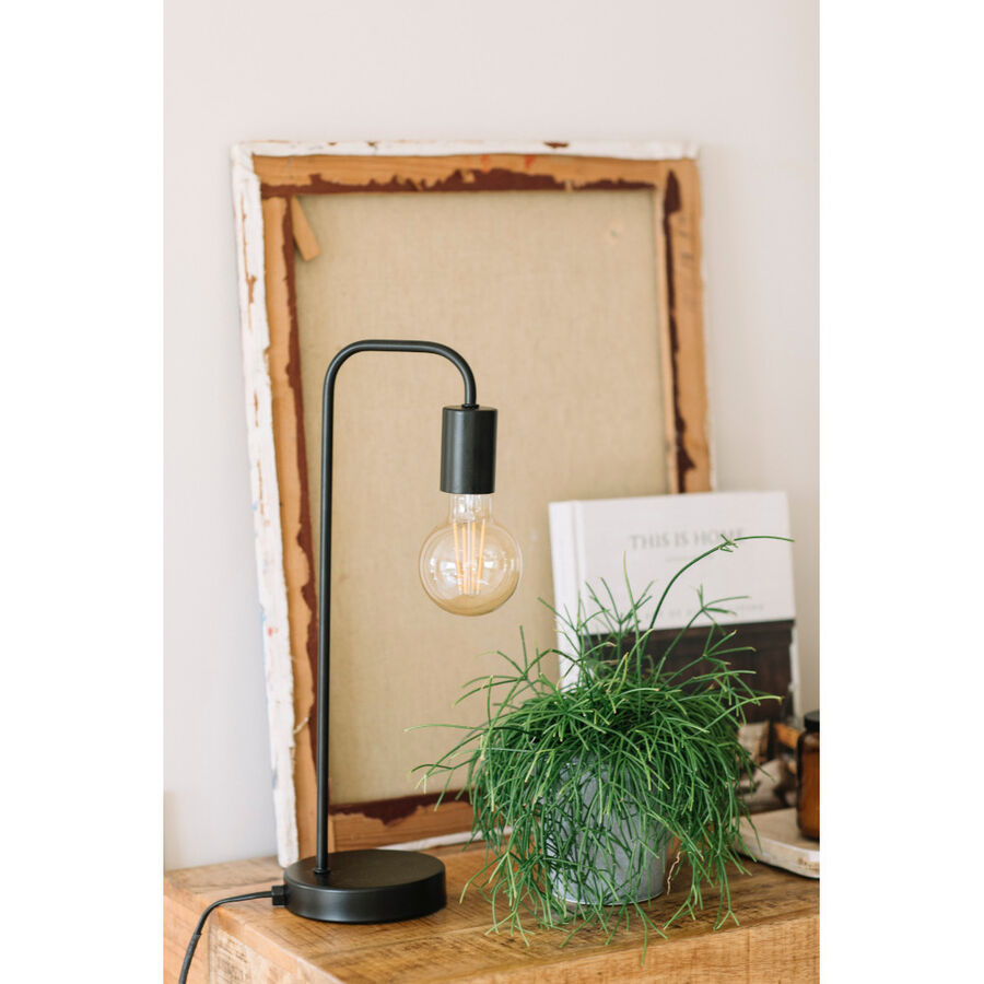 L&aacute;mpara de mesa negra de metal Kobe 13x17x45cm