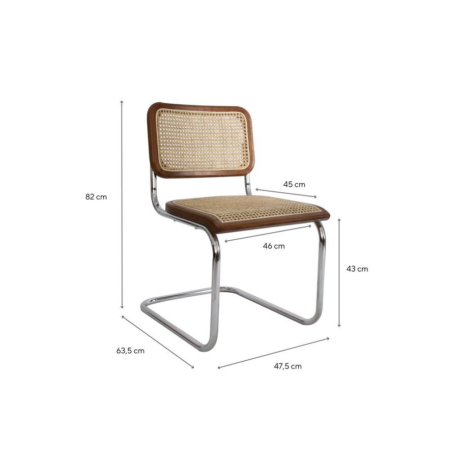 Silla de comedor de ratán Leonor 47,5x63,5x82cm Clau&Chloe