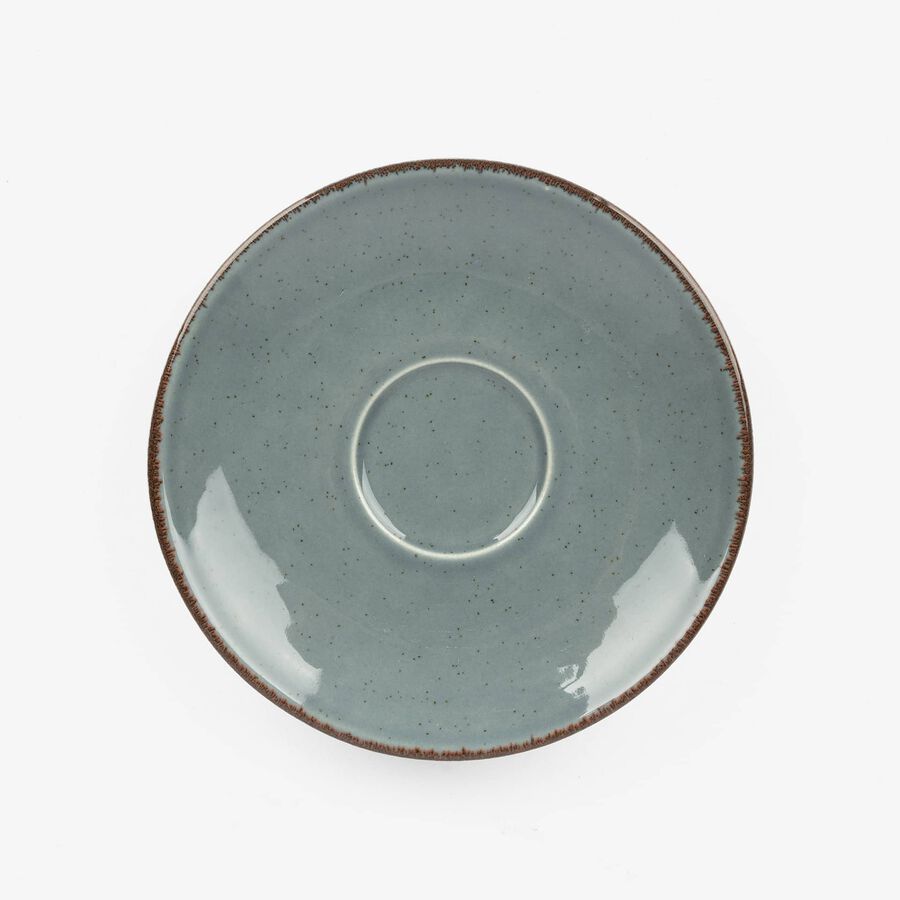 Taza de café con plato azul de porcelana Olite 9cl