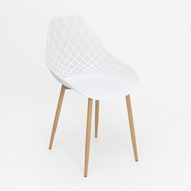 Silla de de comedor blanca Cascais 48x54x82 cm