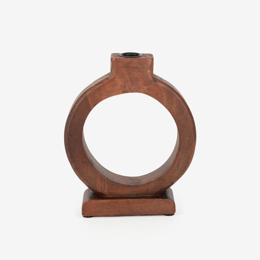 Portavelas de madera de nogal 21cm