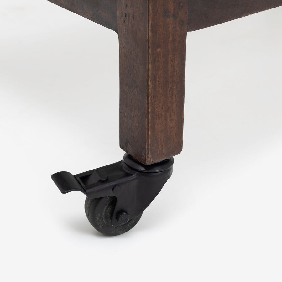 Mueble bar con ruedas de madera de olmo reciclada Pisco 70x50x91cm