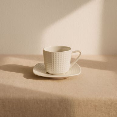 Taza de caf&eacute; con plato de porcelana Golf 8cl