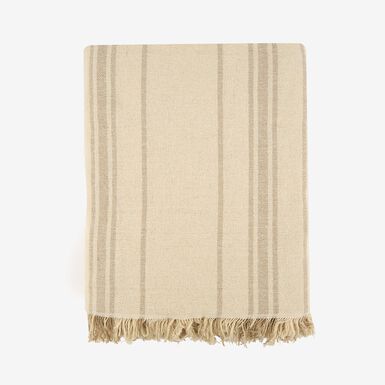 Plaid de rayas beige Niza 125x150cm