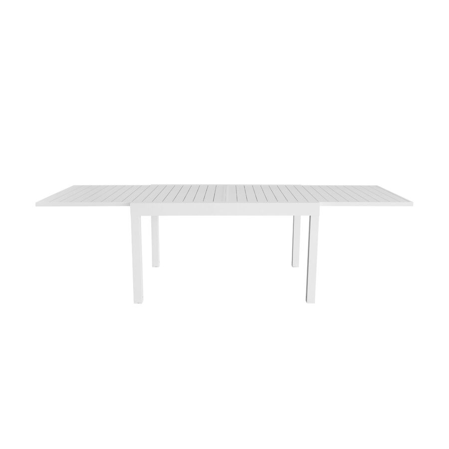 Mesa de jard&iacute;n extensible de aluminio blanca Nijar 135/270x90x76cm