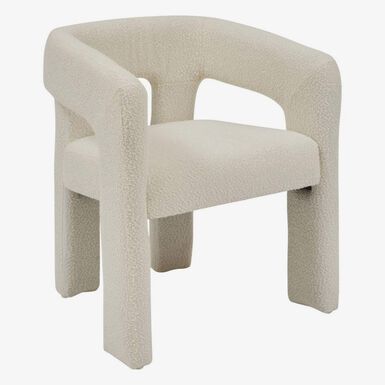 Sill&oacute;n de comedor blanco de borreguito Doran