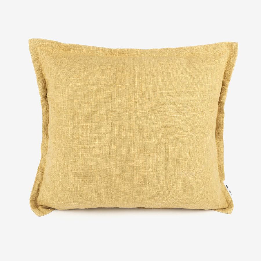 Funda de cojín de algodón amarilla Frida 45x45cm