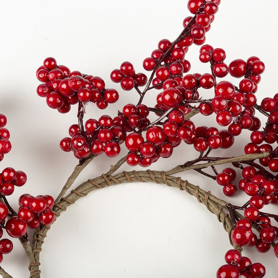 Corona decorativa bayas rojas Ø25cm
