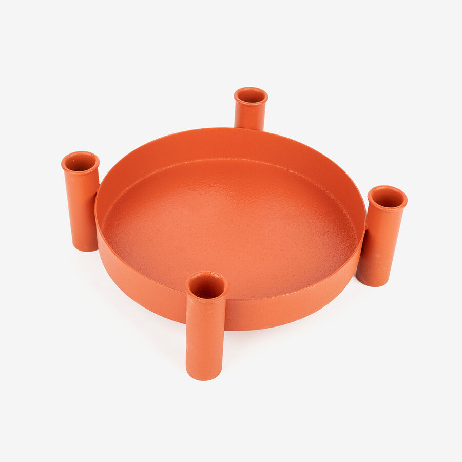 Portavelas de metal naranja Sandy &Oslash;26x8cm