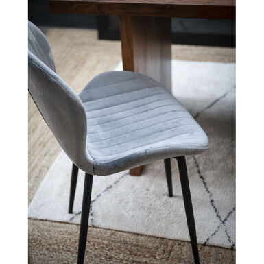 Silla de comedor de terciopelo gris Lydia 54x50x86cm Clau&Chloe