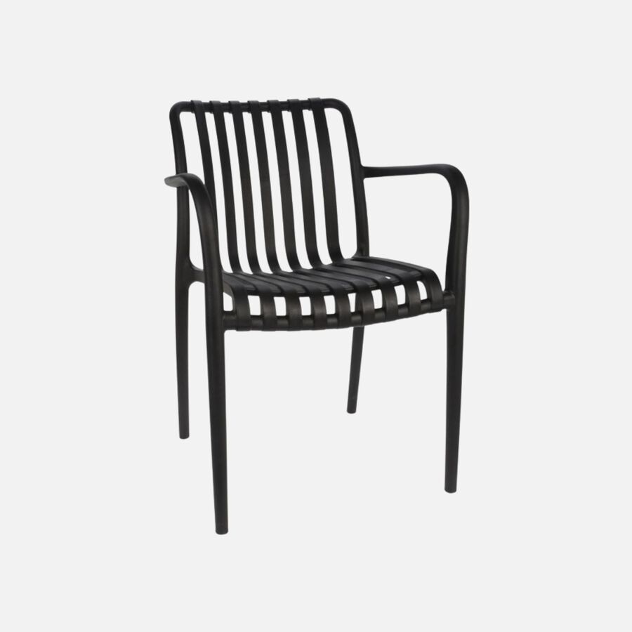 Silla de jard&iacute;n negra Happel 55x81x57cm